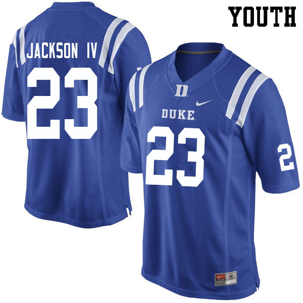 Youth #23 James Jackson IV Duke Blue Devils College Football Jerseys Sale-Blue
